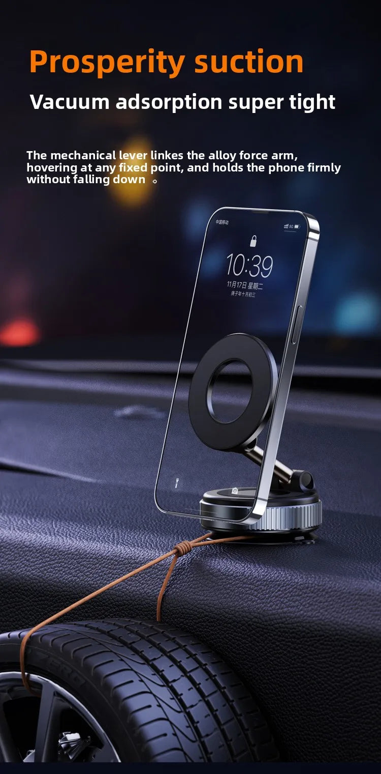 Foldable Double-Sided Magnetic Bracket with Suction – Easy Install & Retractable Design