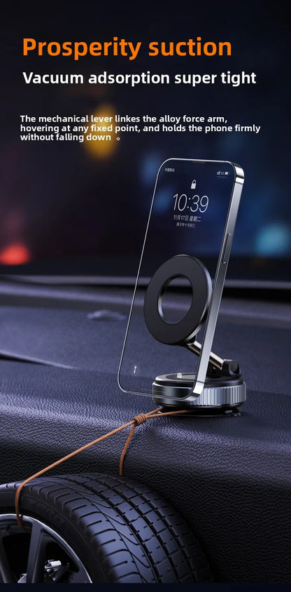 Foldable Double-Sided Magnetic Bracket with Suction – Easy Install & Retractable Design