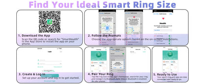 Smart Fitness Ring – Heart Rate, SpO₂, BP & Sleep Tracking for Men & Women