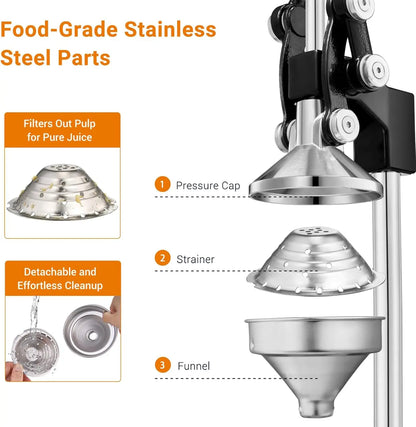 Cast-Iron Hand-Press Juicer for Citrus Fruits
